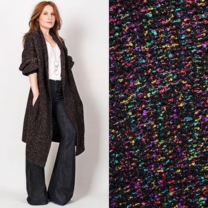 SOLD ON ETSY Rainbow Fleck Black Sweater Duster